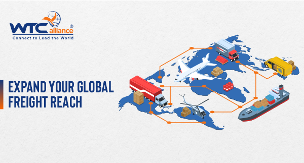 Freight forwarding professionals discussing international business opportunities at a global logistics meeting